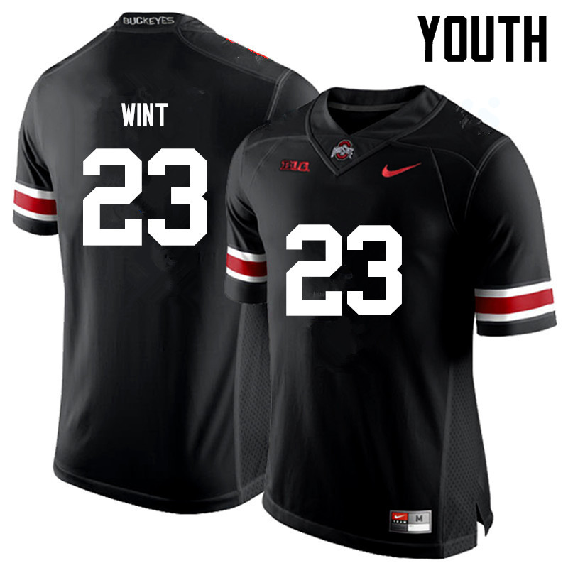 Ohio State Buckeyes Jahsen Wint Youth #23 Black Game Stitched College Football Jersey